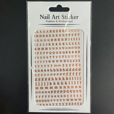 1 τεμ. Αυτοκόλλητο με αγγλική αλφάβητο, αυτοκόλλητο για νύχια 12 χρωμάτων, 1 τεμ. Decal Decal για τατουάζ νυχιών DIY