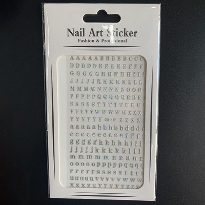 1 τεμ. Αυτοκόλλητο με αγγλική αλφάβητο, αυτοκόλλητο για νύχια 12 χρωμάτων, 1 τεμ. Decal Decal για τατουάζ νυχιών DIY