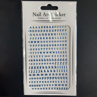 1 τεμ. Αυτοκόλλητο με αγγλική αλφάβητο, αυτοκόλλητο για νύχια 12 χρωμάτων, 1 τεμ. Decal Decal για τατουάζ νυχιών DIY