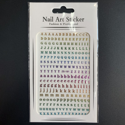 1 τεμ. Αυτοκόλλητο με αγγλική αλφάβητο, αυτοκόλλητο για νύχια 12 χρωμάτων, 1 τεμ. Decal Decal για τατουάζ νυχιών DIY