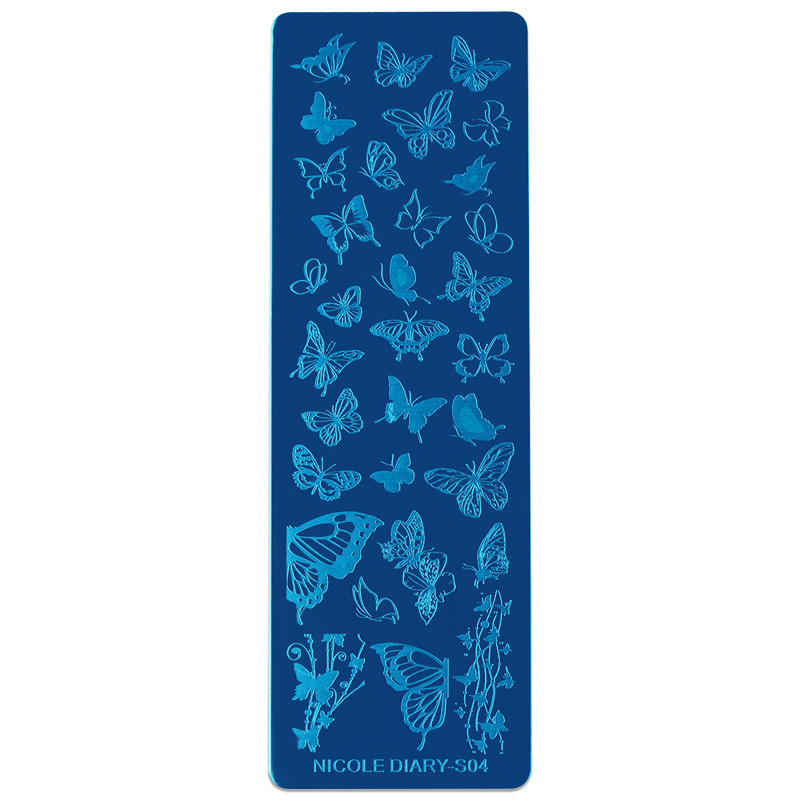 NICOLE DIARY Πλάκες σφράγισης νυχιών πεταλούδας Luxury Rose Heart Love Spring Flower Stamping for Nails Template Stencil