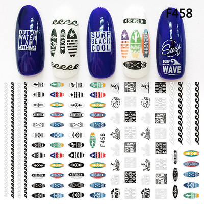 Αυτοκόλλητο με αυτοκόλλητο νυχιών 1 φύλλου F454 Unicorn Lavender Flower Super Thin 3D Διακόσμηση μανικιούρ Περιτυλίγει Συμβουλές νυχιών Decal Νέο σχέδιο