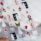 3D Dark Girl Butterfly Moth Αυτοκόλλητα Nail Art 5D μαλακά ανάγλυφα ανάγλυφα Χαλκομανίες νυχιών Διακοσμήσεις Χονδρική Αποστολή σταγόνων