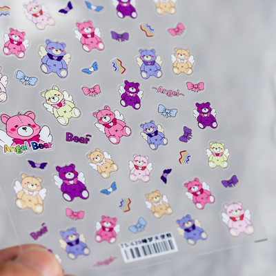 3D Dark Girl Butterfly Moth Αυτοκόλλητα Nail Art 5D μαλακά ανάγλυφα ανάγλυφα Χαλκομανίες νυχιών Διακοσμήσεις Χονδρική Αποστολή σταγόνων