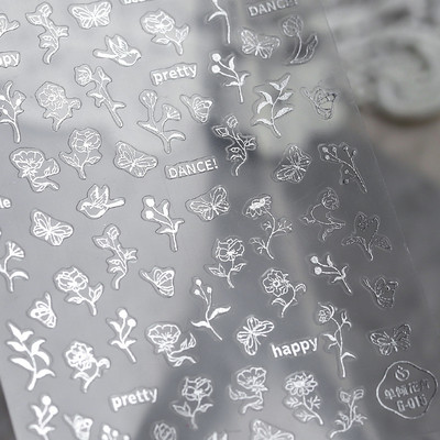 3D Dark Girl Butterfly Moth Αυτοκόλλητα Nail Art 5D μαλακά ανάγλυφα ανάγλυφα Χαλκομανίες νυχιών Διακοσμήσεις Χονδρική Αποστολή σταγόνων