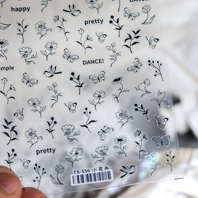 3D Dark Girl Butterfly Moth Αυτοκόλλητα Nail Art 5D μαλακά ανάγλυφα ανάγλυφα Χαλκομανίες νυχιών Διακοσμήσεις Χονδρική Αποστολή σταγόνων