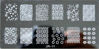1 τμχ Ορθογώνιο αυτοκόλλητο στένσιλ νυχιών Δαντέλα & λουλούδια & νιφάδες χιονιού & τραντάφυλλο & λωρίδα στένσιλ για σφράγιση στένσιλ 6x12 εκ. Στένσιλ για DIY Συμβουλές νυχιών