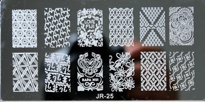 1 τμχ Ορθογώνιο αυτοκόλλητο στένσιλ νυχιών Δαντέλα & λουλούδια & νιφάδες χιονιού & τραντάφυλλο & λωρίδα στένσιλ για σφράγιση στένσιλ 6x12 εκ. Στένσιλ για DIY Συμβουλές νυχιών