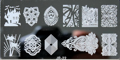 1 τμχ Ορθογώνιο αυτοκόλλητο στένσιλ νυχιών Δαντέλα & λουλούδια & νιφάδες χιονιού & τραντάφυλλο & λωρίδα στένσιλ για σφράγιση στένσιλ 6x12 εκ. Στένσιλ για DIY Συμβουλές νυχιών