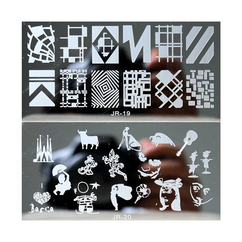 1 τμχ Ορθογώνιο αυτοκόλλητο στένσιλ νυχιών Δαντέλα & λουλούδια & νιφάδες χιονιού & τραντάφυλλο & λωρίδα στένσιλ για σφράγιση στένσιλ 6x12 εκ. Στένσιλ για DIY Συμβουλές νυχιών