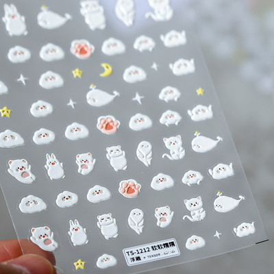 3D Pet Valentine Cute αυτοκόλλητα διακοσμητικά νυχιών Αυτοκόλλητα Lovely cartoon μανικιούρ αυτοκόλλητα Χονδρική