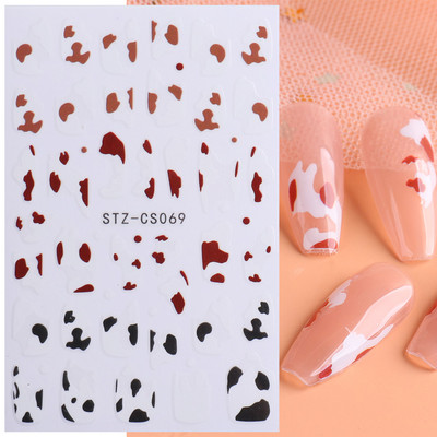 Αυτοκόλλητα νυχιών Graffiti Lines Rose Gold τρισδιάστατο αφηρημένο πρόσωπο με λέιζερ Μαύρα γεωμετρικά φύλλα Χαλκομανίες Σχεδιασμός νυχιών Slider SASTZ-SJ007