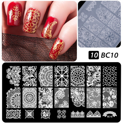 Πρότυπα CNHIDS Nail Art Πλάκα σφράγισης DIY Μοτίβο σχεδίασης Πλαστικό στένσιλ νυχιών Εργαλεία μανικιούρ Υφή προτύπου
