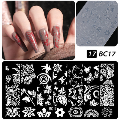 Πρότυπα CNHIDS Nail Art Πλάκα σφράγισης DIY Μοτίβο σχεδίασης Πλαστικό στένσιλ νυχιών Εργαλεία μανικιούρ Υφή προτύπου