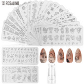 ROSALIND Πλάκες σφράγισης νυχιών Καλούπι ξύστρα DIY Φύλλα λουλουδιών Εικόνα κουκκίδας ζωγραφισμένη για ζωγραφική Εργαλεία προτύπων σχεδίασης νυχιών τέχνης