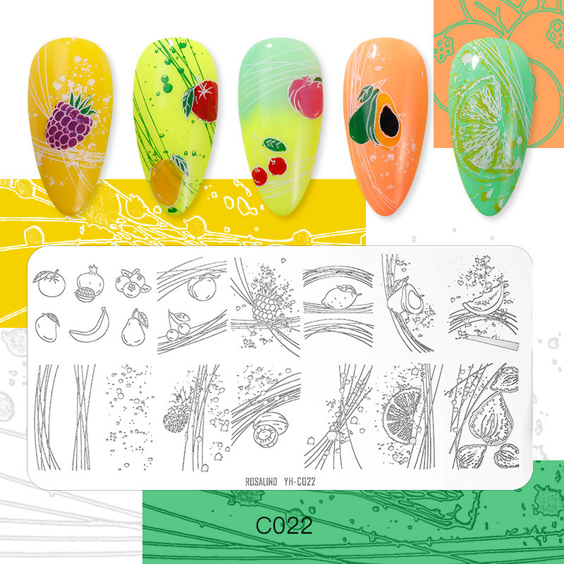 ROSALIND Πλάκες σφράγισης νυχιών Καλούπι ξύστρα DIY Φύλλα λουλουδιών Εικόνα κουκκίδας ζωγραφισμένη για ζωγραφική Εργαλεία προτύπων σχεδίασης νυχιών τέχνης