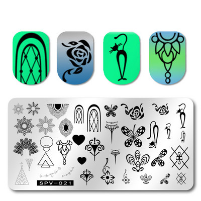 Uued saabunud küünekunsti tembeldusplaadid Lillede veealune maailm Öökull Ükssarvik kujutise mustriga trükiplaat maniküüri šablooni jaoks