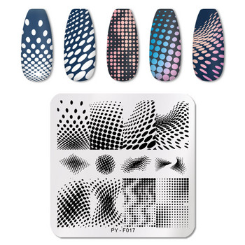 PICT You Splashes Geometry Nail Stamping Plates Εργαλεία από ανοξείδωτο ατσάλι Εργαλεία Nail Art Stamp Stamp Design Stencil Tools DIY