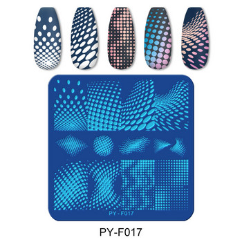 PICT You Splashes Geometry Nail Stamping Plates Εργαλεία από ανοξείδωτο ατσάλι Εργαλεία Nail Art Stamp Stamp Design Stencil Tools DIY