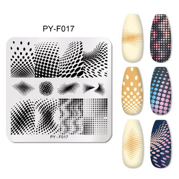 PICT You Splashes Geometry Nail Stamping Plates Εργαλεία από ανοξείδωτο ατσάλι Εργαλεία Nail Art Stamp Stamp Design Stencil Tools DIY