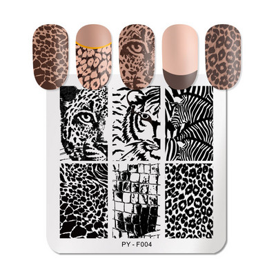 PICT You Splashes Geometry Nail Stamping Plates Εργαλεία από ανοξείδωτο ατσάλι Εργαλεία Nail Art Stamp Stamp Design Stencil Tools DIY