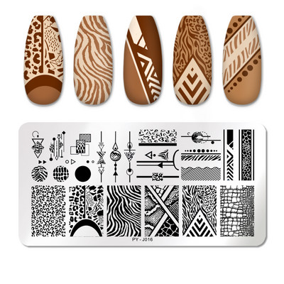 PICT You Splashes Geometry Nail Stamping Plates Εργαλεία από ανοξείδωτο ατσάλι Εργαλεία Nail Art Stamp Stamp Design Stencil Tools DIY