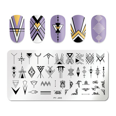 PICT You Splashes Geometry Nail Stamping Plates Εργαλεία από ανοξείδωτο ατσάλι Εργαλεία Nail Art Stamp Stamp Design Stencil Tools DIY