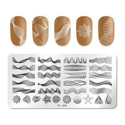 PICT You Splashes Geometry Nail Stamping Plates Εργαλεία από ανοξείδωτο ατσάλι Εργαλεία Nail Art Stamp Stamp Design Stencil Tools DIY