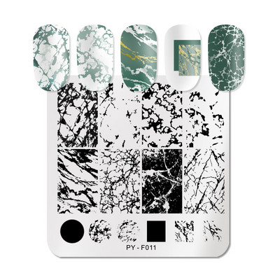 PICT You Splashes Geometry Nail Stamping Plates Εργαλεία από ανοξείδωτο ατσάλι Εργαλεία Nail Art Stamp Stamp Design Stencil Tools DIY