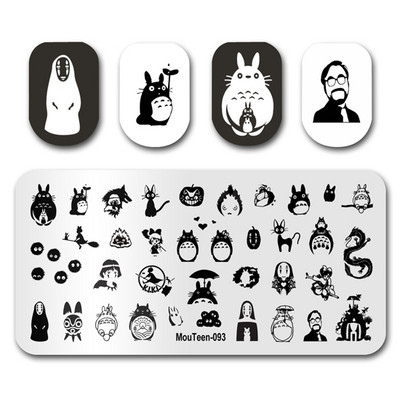 Placă de ștanțare a unghiilor MouTeen093 Cartoon Totoro Hayao Miyazaki Placă de unghii Stamp King Set de manichiură pentru ștanțarea Nail Art