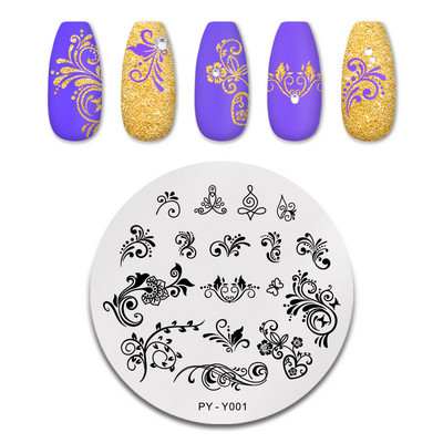 PICT You Valentine`s Day Nail Stamping Plate Rose Flower Love Nail Art Plate από ανοξείδωτο ατσάλι Εργαλεία στένσιλ για το σχεδιασμό νυχιών