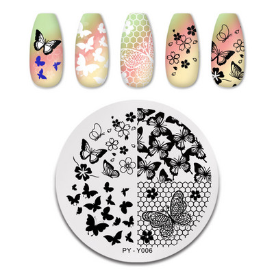 PICT You Valentine`s Day Nail Stamping Plate Rose Flower Love Nail Art Plate από ανοξείδωτο ατσάλι Εργαλεία στένσιλ για το σχεδιασμό νυχιών