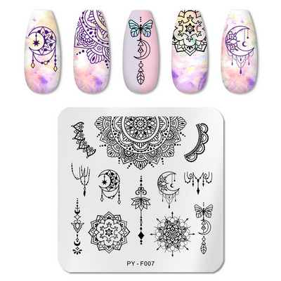 PICT You Valentine`s Day Nail Stamping Plate Rose Flower Love Nail Art Plate από ανοξείδωτο ατσάλι Εργαλεία στένσιλ για το σχεδιασμό νυχιών