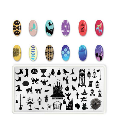 1 τεμ. Πλάκες για σφράγιση νυχιών Χριστουγεννιάτικη αποκριάτικη εικόνα Στένσιλ εικόνας από ανοξείδωτο ατσάλι 6,5*12,5 εκ. Εργαλείο διακόσμησης νυχιών εκτύπωσης#PH011-60