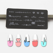 1 ΤΕΜ. Πλάκες για σφράγιση νυχιών με φωνογραφήματα Ορθογώνια στένσιλ προτύπου κινουμένων σχεδίων Νυχιών Σφραγίδα εικόνας για μανικιούρ για μανικιούρ νυχιών