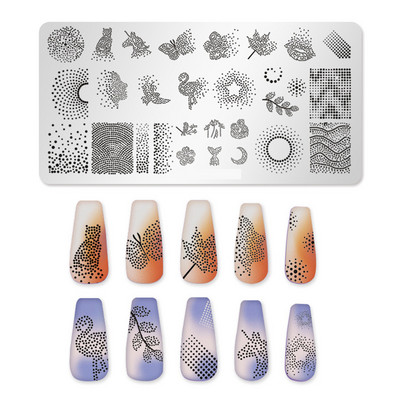 1 ΤΕΜ. Πλάκες για σφράγιση νυχιών με φωνογραφήματα Ορθογώνια στένσιλ προτύπου κινουμένων σχεδίων Νυχιών Σφραγίδα εικόνας για μανικιούρ για μανικιούρ νυχιών
