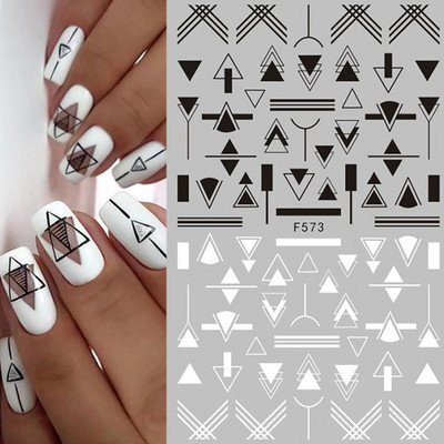 1 τμχ Γεωμετρικά συρόμενα νυχιών 3D αυτοκόλλητο αυτοκόλλητο αυτοκόλλητο μεταφοράς αυτοκόλλητα Αυτοκόλλητα αλουμινόχαρτο λουλούδι τροπικά φυτά Εικόνα Διακοσμήσεις νυχιών