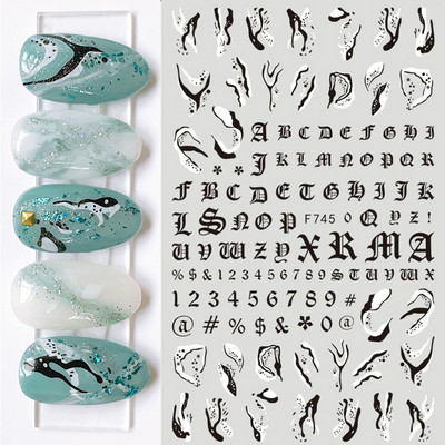 1 τμχ Γεωμετρικά συρόμενα νυχιών 3D αυτοκόλλητο αυτοκόλλητο αυτοκόλλητο μεταφοράς αυτοκόλλητα Αυτοκόλλητα αλουμινόχαρτο λουλούδι τροπικά φυτά Εικόνα Διακοσμήσεις νυχιών