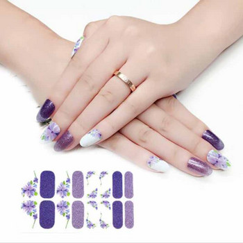 Αυτοκόλλητο 1 φύλλου Nail Art Αδιάβροχο Σχέδια καλοκαιρινά λουλούδια Πλήρες κάλυμμα ψεύτικα περιτυλίγματα νυχιών Κοσμήματα Αξεσουάρ Αυτοκόλλητα αυτοκόλλητα για νύχια