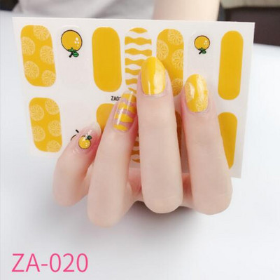 Αυτοκόλλητο 1 φύλλου Nail Art Αδιάβροχο Σχέδια καλοκαιρινά λουλούδια Πλήρες κάλυμμα ψεύτικα περιτυλίγματα νυχιών Κοσμήματα Αξεσουάρ Αυτοκόλλητα αυτοκόλλητα για νύχια