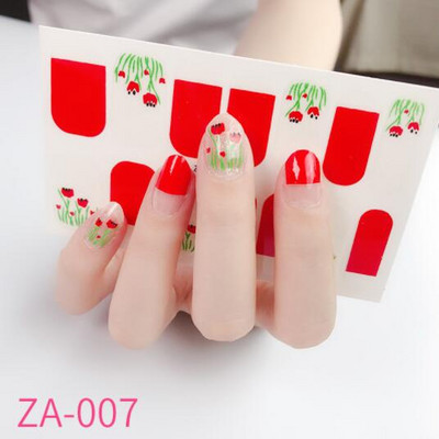 Αυτοκόλλητο 1 φύλλου Nail Art Αδιάβροχο Σχέδια καλοκαιρινά λουλούδια Πλήρες κάλυμμα ψεύτικα περιτυλίγματα νυχιών Κοσμήματα Αξεσουάρ Αυτοκόλλητα αυτοκόλλητα για νύχια