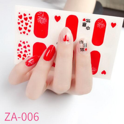 Αυτοκόλλητο 1 φύλλου Nail Art Αδιάβροχο Σχέδια καλοκαιρινά λουλούδια Πλήρες κάλυμμα ψεύτικα περιτυλίγματα νυχιών Κοσμήματα Αξεσουάρ Αυτοκόλλητα αυτοκόλλητα για νύχια