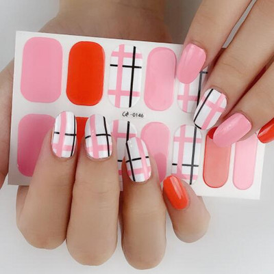 Αυτοκόλλητο 1 φύλλου Nail Art Αδιάβροχο Σχέδια καλοκαιρινά λουλούδια Πλήρες κάλυμμα ψεύτικα περιτυλίγματα νυχιών Κοσμήματα Αξεσουάρ Αυτοκόλλητα αυτοκόλλητα για νύχια