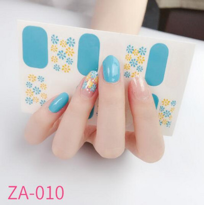 Αυτοκόλλητο 1 φύλλου Nail Art Αδιάβροχο Σχέδια καλοκαιρινά λουλούδια Πλήρες κάλυμμα ψεύτικα περιτυλίγματα νυχιών Κοσμήματα Αξεσουάρ Αυτοκόλλητα αυτοκόλλητα για νύχια