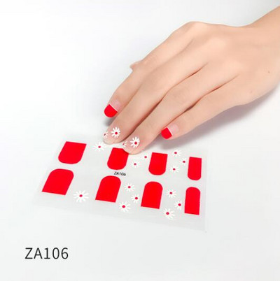 Αυτοκόλλητο 1 φύλλου Nail Art Αδιάβροχο Σχέδια καλοκαιρινά λουλούδια Πλήρες κάλυμμα ψεύτικα περιτυλίγματα νυχιών Κοσμήματα Αξεσουάρ Αυτοκόλλητα αυτοκόλλητα για νύχια