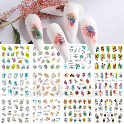 12 τμχ Αυτοκόλλητα νυχιών Tiger Nail Αυτοκόλλητα νυχιών μεταφοράς νερού Ζέβρα λύκος Ζώων με εικόνες Ζώων συρόμενα μανικιούρ καλλιτεχνική διακόσμηση LABN085-096