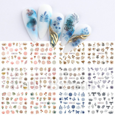 12 τμχ Αυτοκόλλητα νυχιών Tiger Nail Αυτοκόλλητα νυχιών μεταφοράς νερού Ζέβρα λύκος Ζώων με εικόνες Ζώων συρόμενα μανικιούρ καλλιτεχνική διακόσμηση LABN085-096