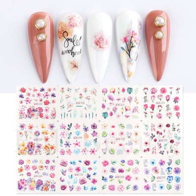 12 τμχ Αυτοκόλλητα νυχιών Tiger Nail Αυτοκόλλητα νυχιών μεταφοράς νερού Ζέβρα λύκος Ζώων με εικόνες Ζώων συρόμενα μανικιούρ καλλιτεχνική διακόσμηση LABN085-096