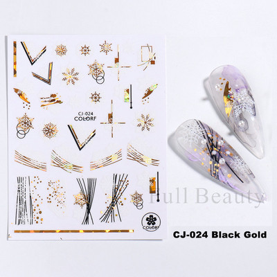 Χρυσά Φθινοπωρινά Φθινοπωρινά Φύλλα Νυχιών Σλάιντ Φύλλα σφενδάμου Γεωμετρική κορνίζα τρισδιάστατα αυτοκόλλητα αυτοκόλλητα λαμπερά αυτοκόλλητα νυχιών Διακοσμητικά φύλλα LACJ076