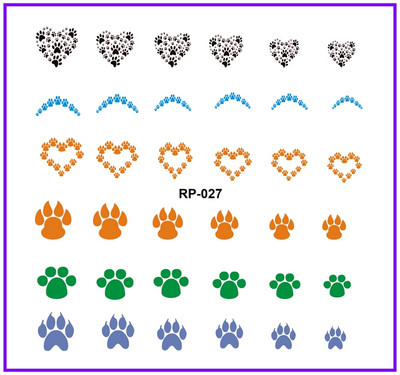 5 τμχ NAIL ART BEAUTY WATER DECAL SLIDER ΑΥΤΟΚΟΛΛΗΤΟ ΝΥΧΙΩΝ ANIMAL PET CLAW PAW ΠΟΔΙ ΕΚΤΥΠΩΜΑ ΓΛΥΚΙΑ ΚΑΡΔΙΑ ΜΑΥΡΗ ΓΑΤΑ RP025-030